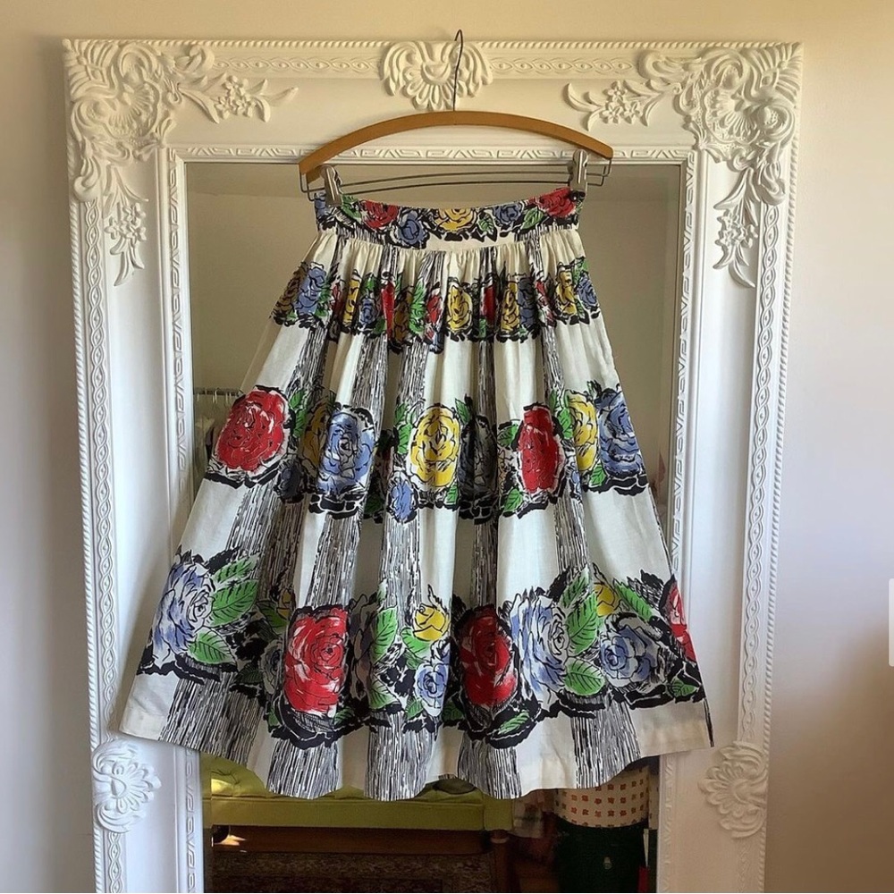 1950s Cotton printed skirt